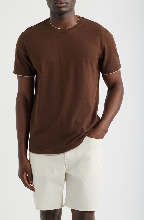 エージー メンズ トップス シャツ クルーネック AG Como Double Layer Crewneck TShirt OAK BARRELDRY DUST 23,214円