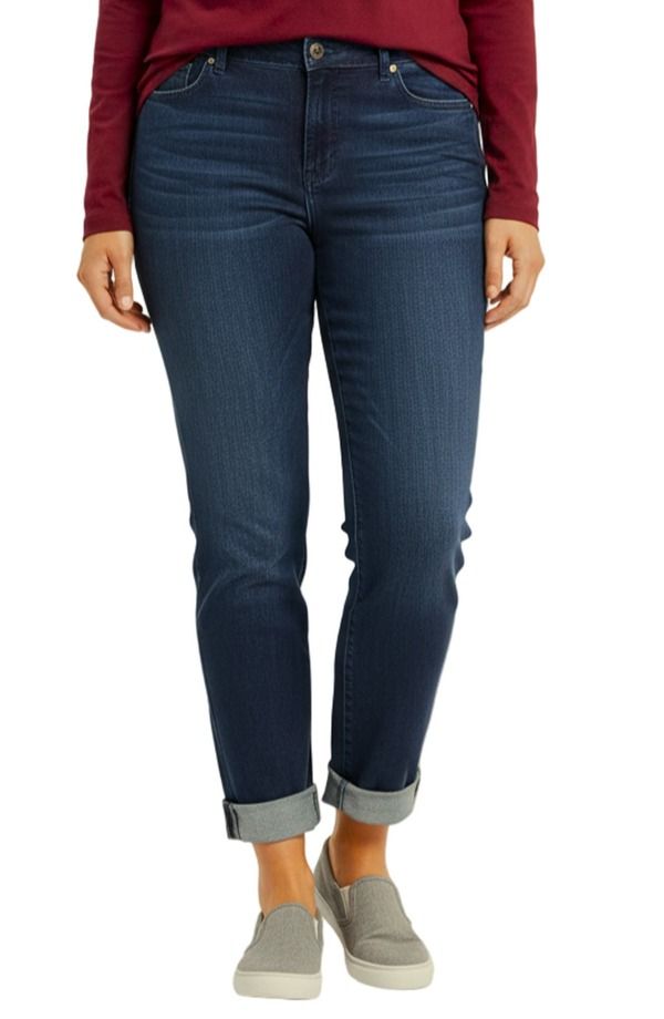 スリンク レディース ボトムス レギンス プラスサイズ SLINK Jeans Mid Rise Boyfriend Jeans Plus ZINNIA