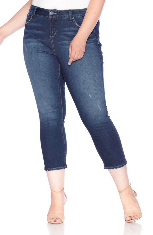 スリンク レディース ボトムス カジュアルパンツ ストレート プラスサイズ SLINK Jeans Crop Straight Leg Jeans Plus SHEELA