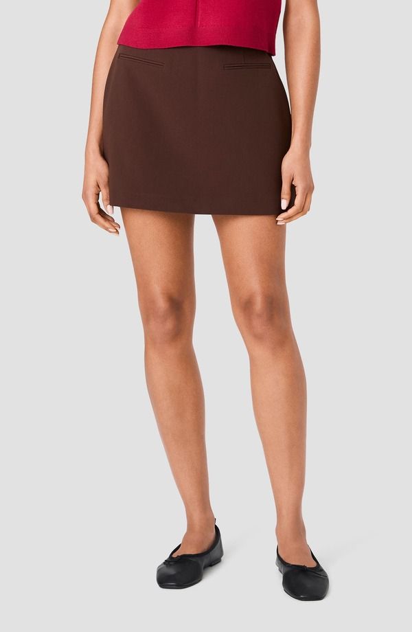 フレンチコネクション レディース ボトムスカート ミニ French Connection Azra Stretch Twill Miniskirt COCOA BROWN ブラウン