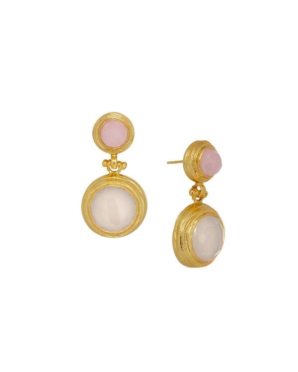 オットマンハンズ レディース アクセサリー ピアス・イヤリング Ottoman Hands Lilis Rose Quartz and White Chalcedony Drop Earrin gol