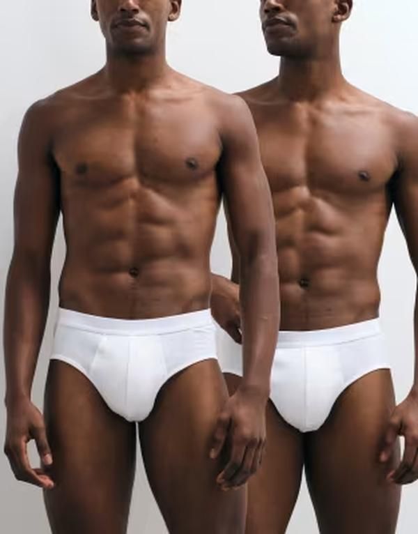 エイソス メンズ アンダーウェア ブリーフパンツ ASOS DESIGN 2 pack briefs WHITE ホワイト 7,965円