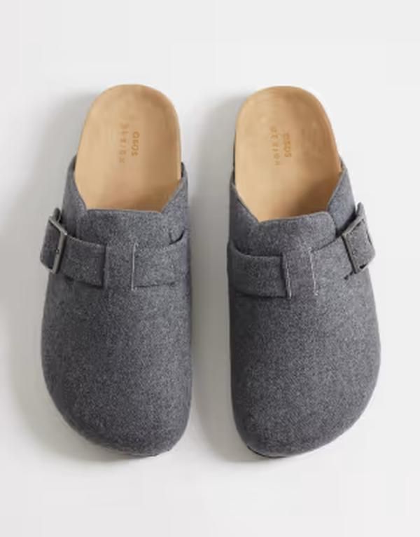 エイソス メンズ シューズ サンダル ASOS DESIGN mule sandals with cork sole felt Gray グレー 16,110円