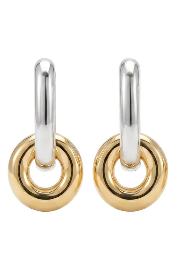 アルジェントヴィーヴォ レディース アクセサリー ピアス・イヤリング ARGENTO VIVO TwoTone Drop Hoop Link Earrings TWO TONE