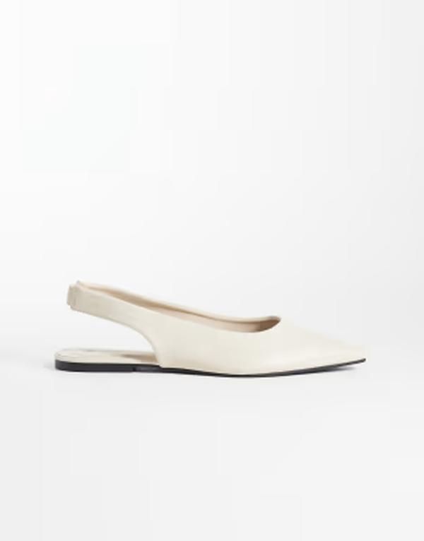 セクウェル レディース シューズ パンプス SEQWL Scar slingback pointed toe ballet flats in cream クリーム