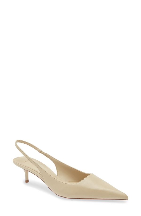 マンゴ レディース シューズ パンプス MANGO Tom Slingback Pointed Toe Pump ECRU エクリュ