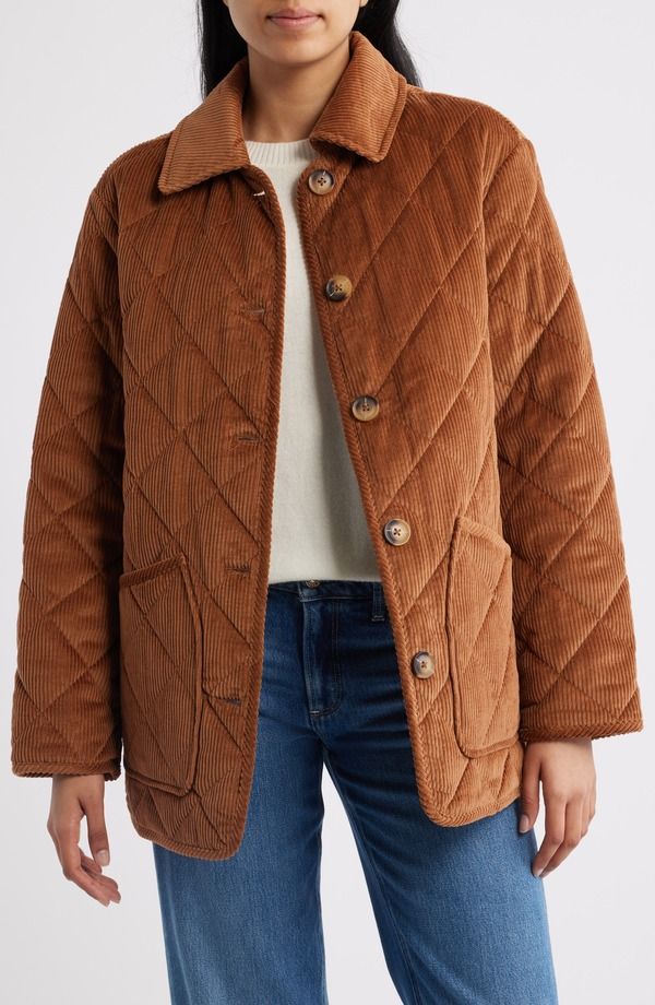 ベルナルド レディース アウター ジャケット・ブルゾン コーデュロイ キルティング Bernardo Quilted Corduroy Jacket COGNAC