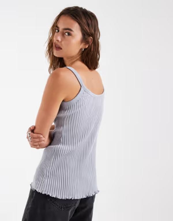 アンドアザーストーリーズ レディース トップス Tシャツ リブ Other Stories longline ribbed tank top with button details in light