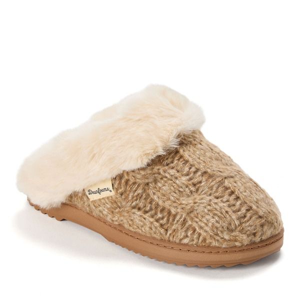 ディアフォームズ レディース シューズ サンダル ニット Dearfoams Nicki Knit Scuff Cable Knit Slippers Women OATMEAL オートミール