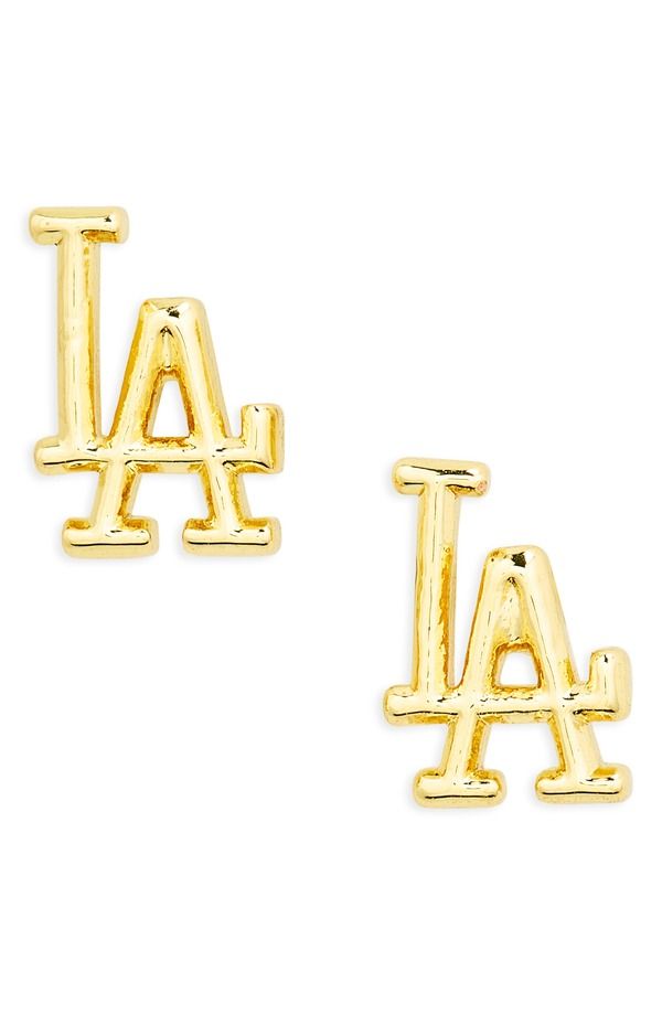 ラブエージェイ レディース アクセサリー ピアス・イヤリング ロゴ Luv AJ Los Angeles Dodgers Logo Stud Earrings GOLD ゴールド 10,485円