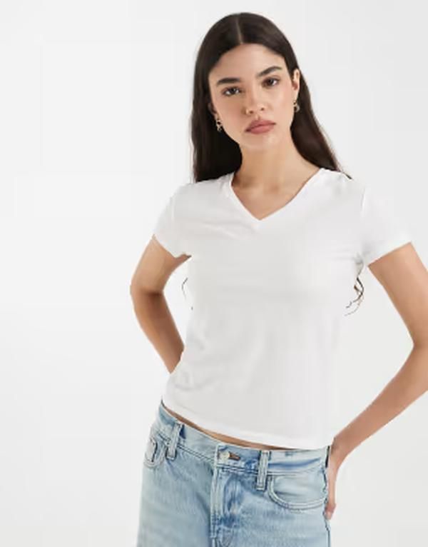 アンドアザーストーリーズ レディース トップス Tシャツ Vネック Other Stories v neck Tshirt WHITE ホワイト