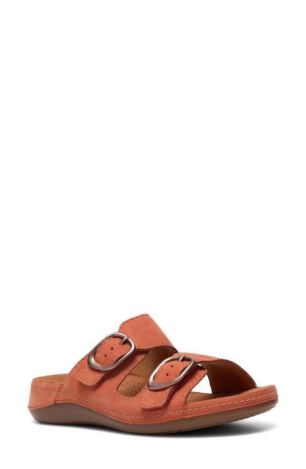 クラークス レディース シューズ ヒール サンダル Clarks Cecily Step Sandal Women BURNT ORANGE オレンジ