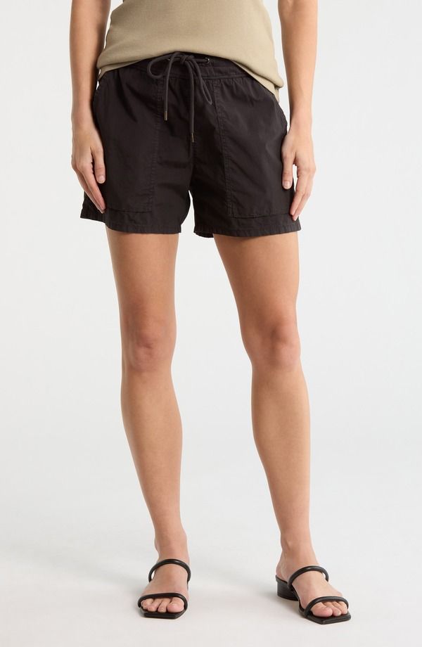 ジェームス パース レディース ボトムス ハーフパンツ・ショーツ ショートパンツ コットン James Perse Stretch Cotton Poplin Drawstring Shorts BL