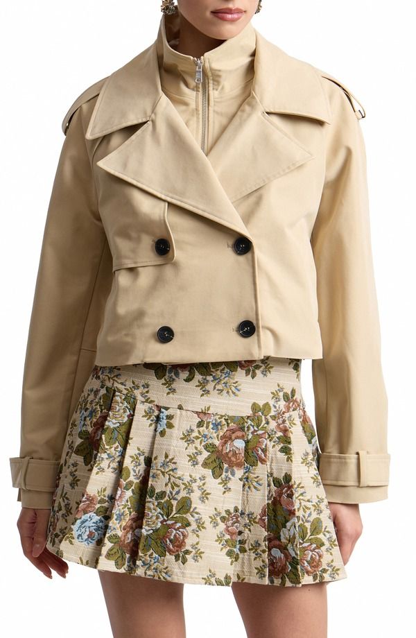 アヴェックレフィーユ レディース アウター ジャケット・ブルゾン ハイネックロップド Avec Les Filles Cropped High Neck Jacket KHAKI カーキ