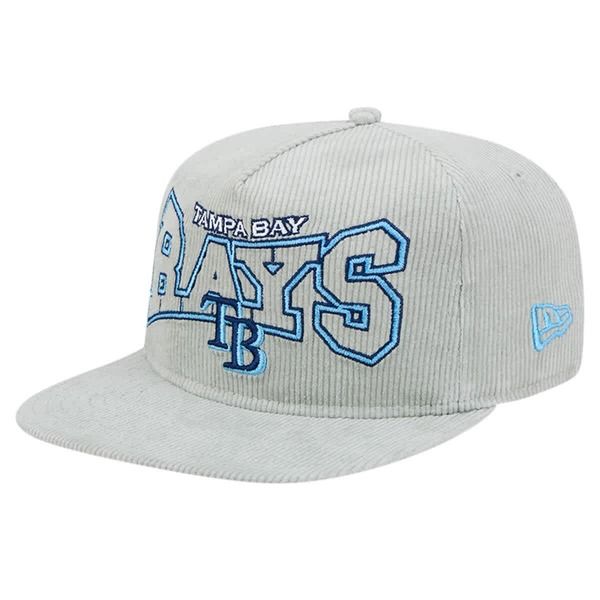 ニューエラ メンズ アクセサリー 帽子 コーデュロイ Mens New Era Gray Tampa Bay Rays Corduroy Golfer Snapback Hat Gray グレー