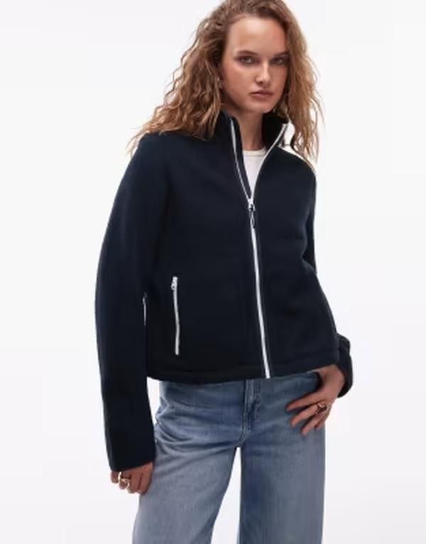 アルケット レディース アウター ジャケット・ブルゾン フリース ARKET sleek fleece jacket with zip front Navy blue ネイビー 14,220円