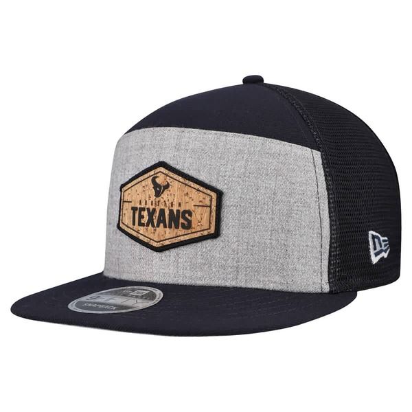 ニューエラ メンズ アクセサリー 帽子 Mens New Era GrayNavy Houston Texans Cork Split Panel 9FIFTY Trucker Snapback Ha