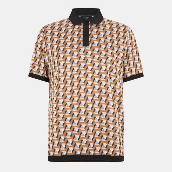 テッドベーカー メンズ トップス ポロシャツ 半袖 Ted Baker Mens Jacquard ShortSleeve Polo Shirt Brown ブラウン 13,666円