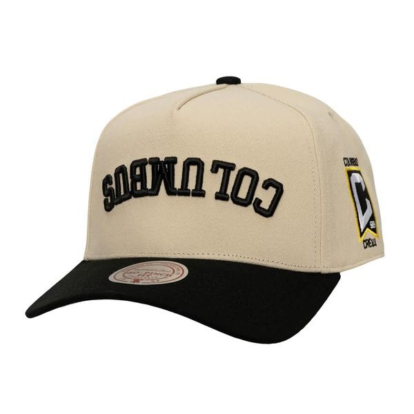 ミッチェルネス メンズ アクセサリー 帽子 ダウン Mens Mitchell Ness CreamBlack Columbus Crew Upside Down Pro Pinch Snapback