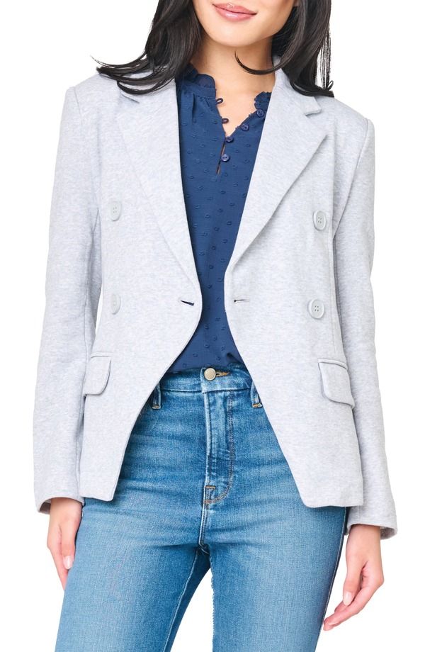 ギブソンルック レディース アウター ジャケット・ブルゾン コットン ブレザー GIBSONLOOK Double Breasted Cotton Blend Blazer HEATHER GREY