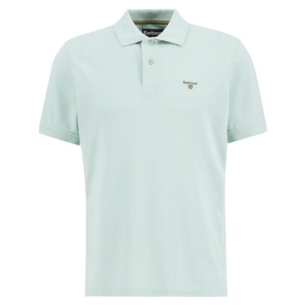 バブアー メンズ トップス ポロシャツ Barbour Menshort Sleeve Polo Shirt Mint Blue ブルー