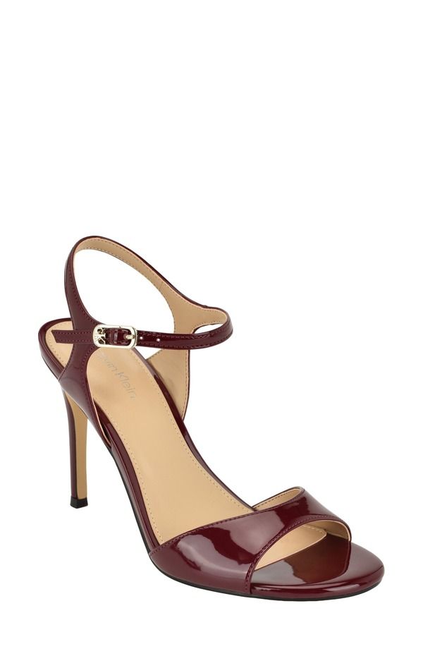 カルバンクライン レディース シューズ サンダル アンクル Calvin Klein Barlett Ankle Strap Sandal Women DARK RED 601 レッド