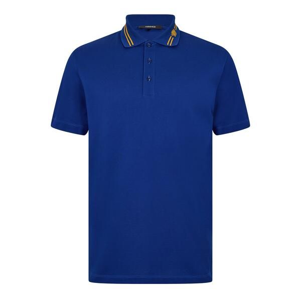 ヴェルサーチ メンズ トップス ポロシャツ Versace Mens Medusa Short Sleeve Polo Shirt Midnight Blue ブルー