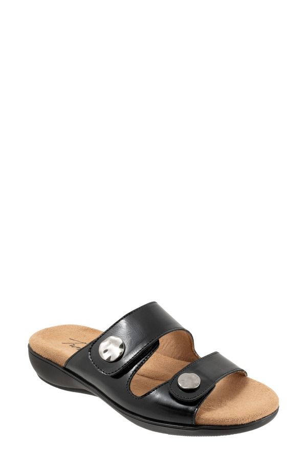 トロッターズ レディース シューズ パンプス サンダル Trotters Ruthie Stitch Slide Sandal Women BLACK 2 ブラック