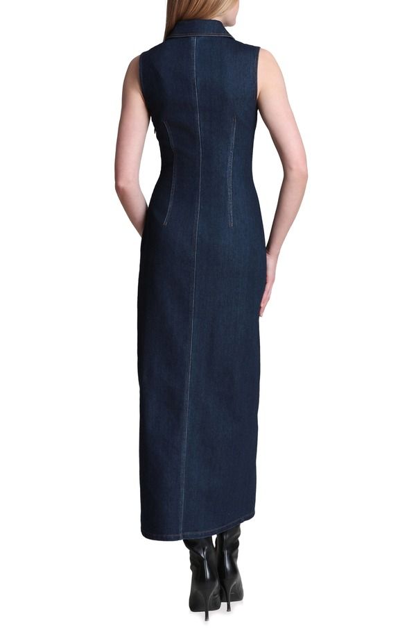 アヴェックレフィーユ レディース ボトムス デニムパンツ ノースリーブ Avec Les Fillesleevelesstretch Denim DressATIN WASH デニム