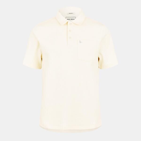 ジャック ウィルス メンズ トップス ポロシャツ 半袖 Jack Wills Mens JW Texture ShortSleeve Polo Shirt Bone White ホワイト 10,625円