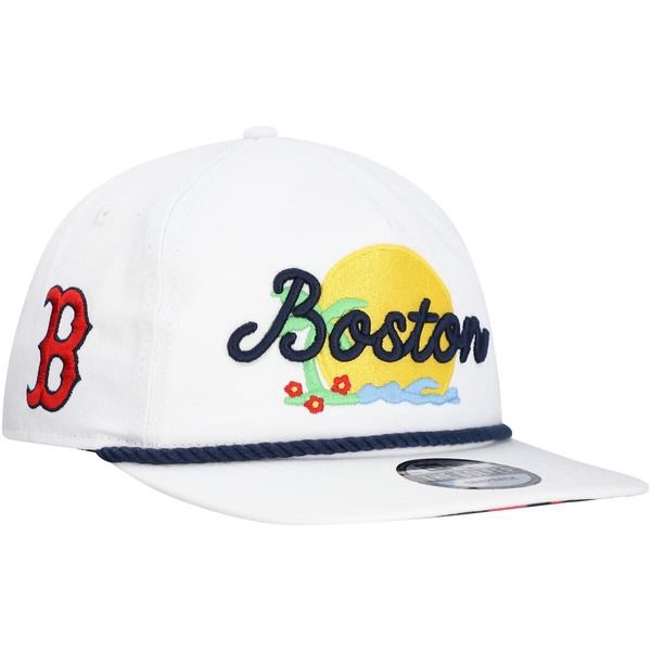 ニューエラ メンズ アクセサリー 帽子 Mens New Era White Boston Red Sox Paradise Golfer Adjustable Hat White ホワイト