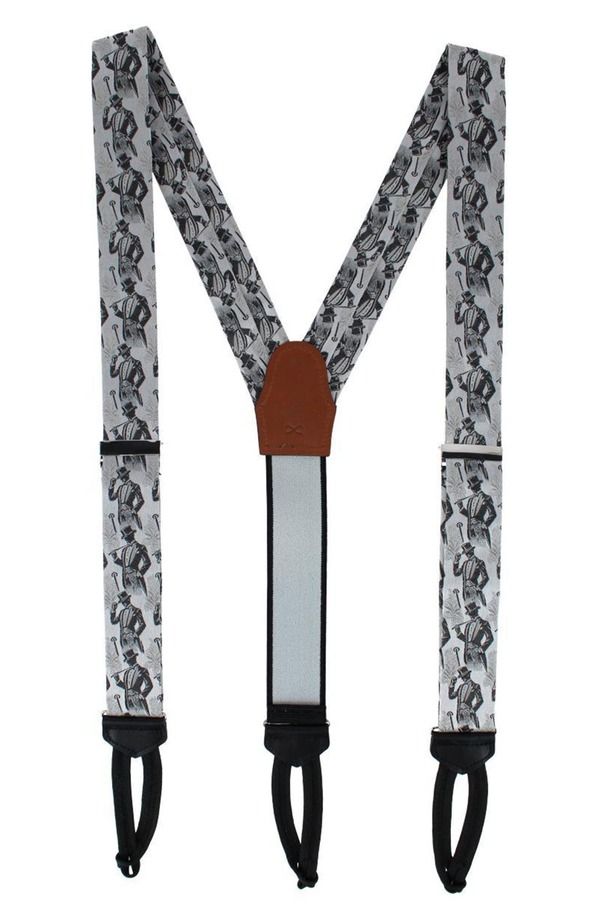 トラファルガー メンズ アクセサリー ベルト シルク Trafalgar XL Ambrose Dapper Nightsilk Formal Suspender sILVER シルバー
