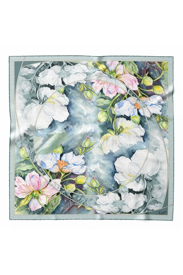エリザベッタ レディース アクセサリー マフラー・ストール・スカーフ シルク Elizabetta Odetta Silk Bandana Misty Blue ブルー