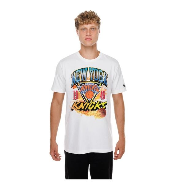 ニューエラ メンズ アクセサリー 帽子 Tシャツ キャップ Mens New Era White New Yorknicks Lifestyle Capsule Basketball on Fire