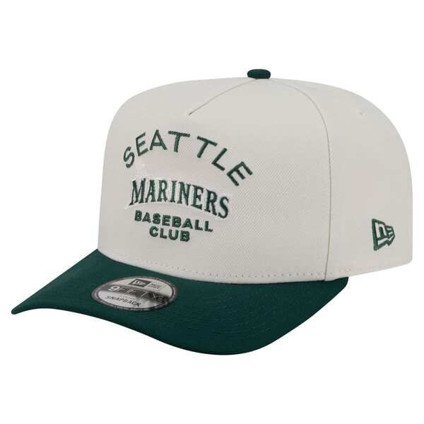 ニューエラ メンズ アクセサリー 帽子 Mens New Era CreamDark Green Seattle Mariners Chrome AFrame 9FIFTY Snapback Hat