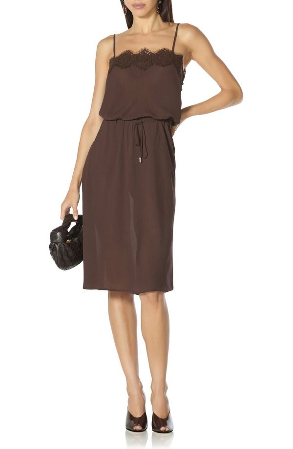 エーエフアールエム レディース トップス ワンピース レーストリム ミディ レース AFRM Tabitha Lace Trimidi Dress ESPRESSO 27,216円