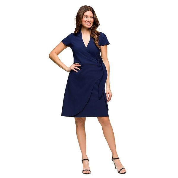 24 セブンコンフォート レディース トップス ワンピース ひざ丈 マタニティ 24seven Comfort Apparel Maternity Mandarin Collar Knee Lengt