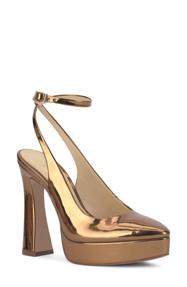 ジェシカシンプソン レディース シューズ パンプス プラットフォーム アンクル Jessica Simpsonelicankle Straplatform Pointed Toe Pump BRONZ