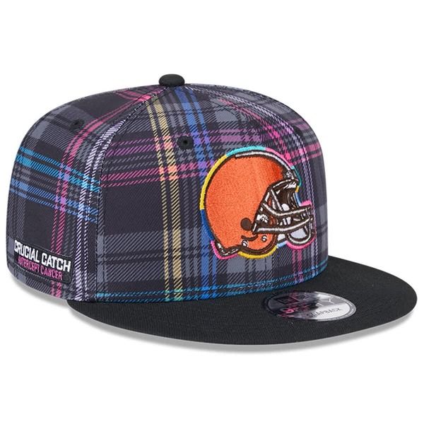 ニューエラ メンズ アクセサリー 帽子 Mens New Era Black Cleveland Browns 2024 NFL Crucial Catch Plaid 9FIFTY Snapback 10,991円