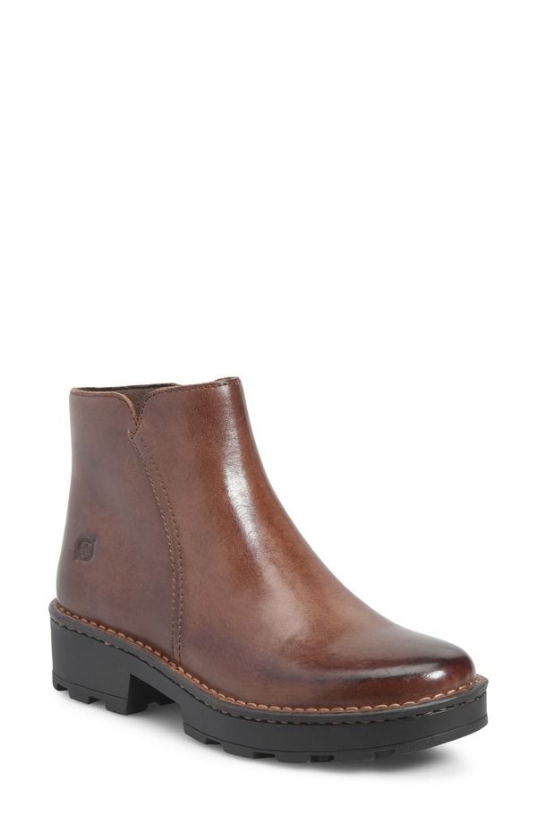 バーン レディース シューズ ブーツ・レインブーツ Brn Camden Bootie Women BROWN LEATHER ブラウン