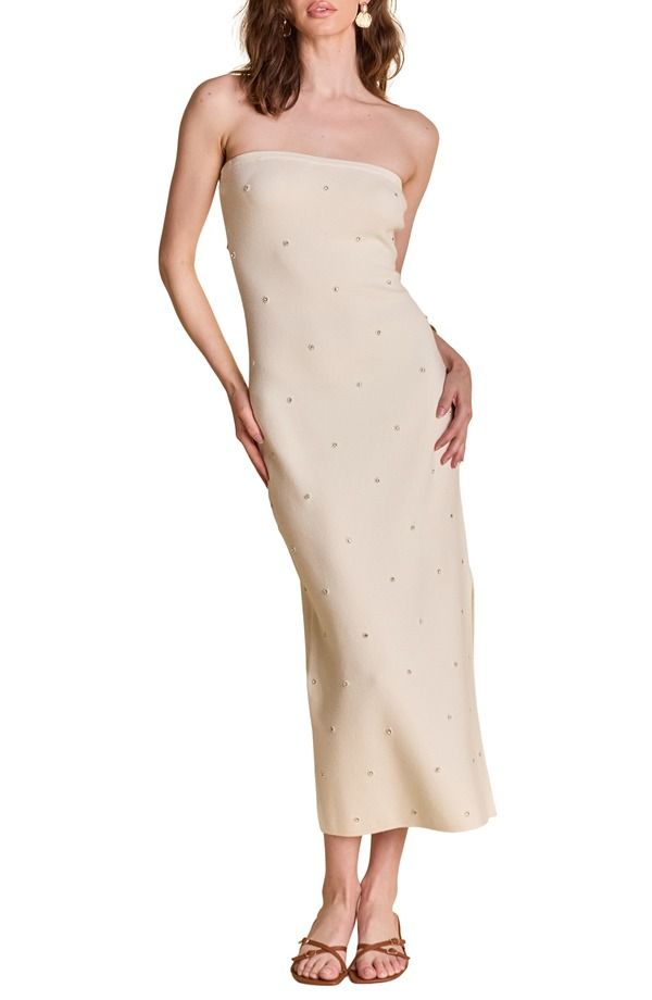 エンドレスローズ レディース トップス ワンピース ミディ ストラップレス ニット Endless Rosembellished Strapless Knit Midi Dress CREAM クリー 28,656円