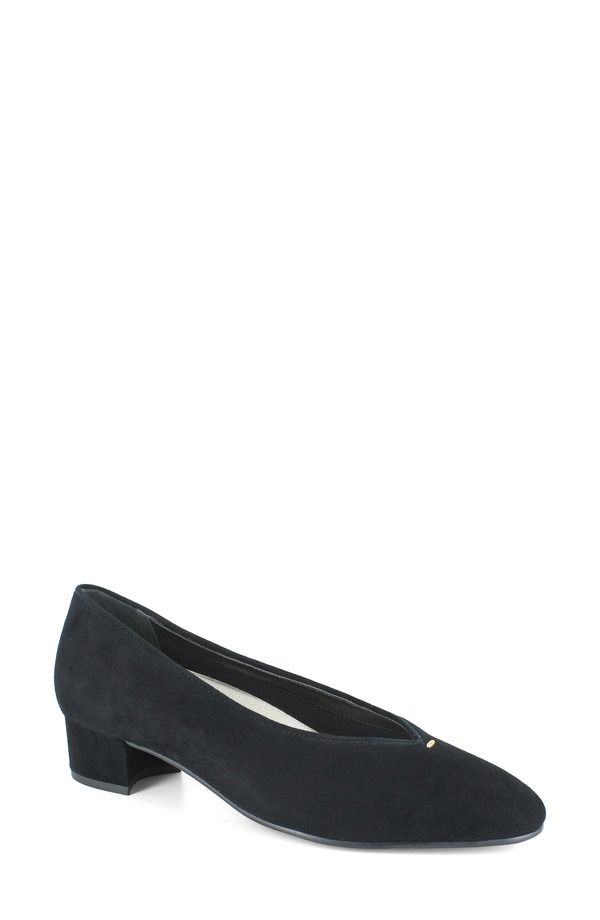 ムンロー レディース シューズ ヒール Munro Hannah Block Heel Pump BLACK SUEDE ブラック