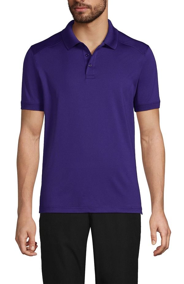 ランズエンド メンズ トップス ポロシャツ Lands End School Uniform Young Short Sleeve Rapidry Polo Shirt Dee purple パープル