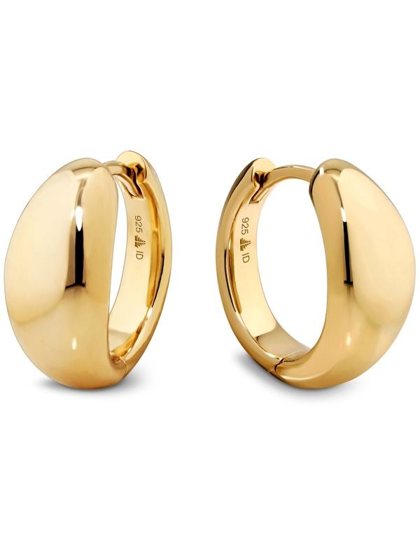 デヴァタ レディース アクセサリー ピアス・イヤリング DEVATA Dome Hoop Earrings Plated Sterling Yellow Gold イエロー