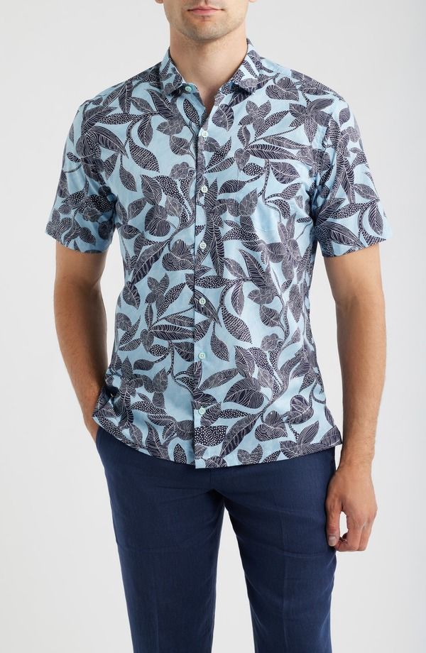 トリ・リチャード メンズ トップス シャツ Torichard Branching Out Short Sleeve ButtonUp Shirt SKY BLUE ブルー