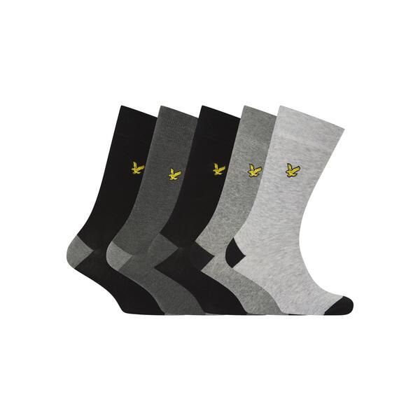 ライルアンドスコット メンズ アンダーウェア 靴下 Lyle and Scott Mens Crew Socks BlackGrey Marl ブラック