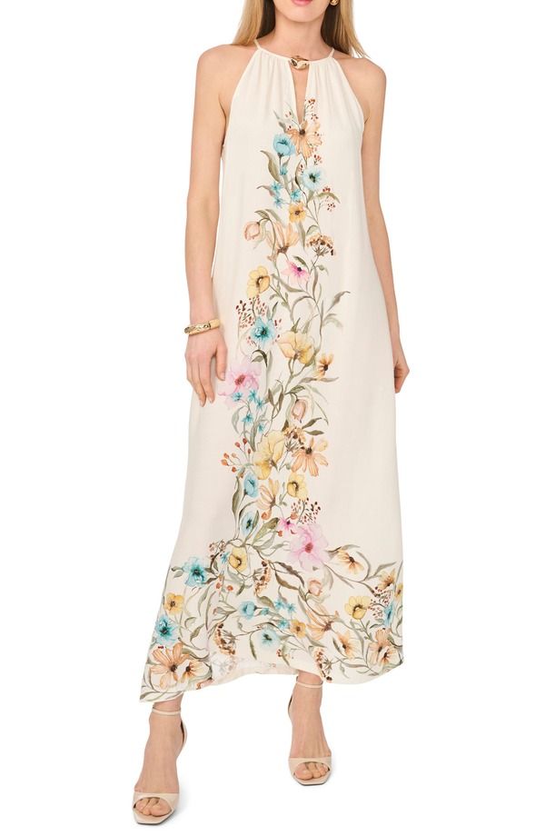 ヴィンスカムート レディース トップス ワンピース フラワー柄 プリント ノースリーブ マキシ フラワー Vince Camuto Floral Print Sleeveless Maxi Dress