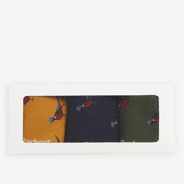 バブアー メンズ アンダーウェア 靴下 Barbour Pheasant Socks Gift Box Forest Mist フォレスト