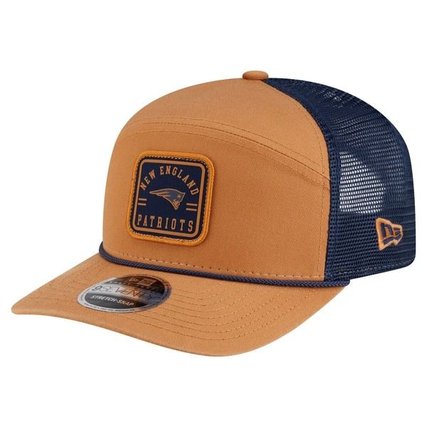 ニューエラ メンズ アクセサリー 帽子 Mens New Era BrownNavy New England Patriots Team Patch Split Panel 9SEVENTY Adju