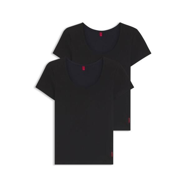 フューゴ レディース トップス Tシャツ Hugo 2 Pack of Underwear TShirts Black ブラック